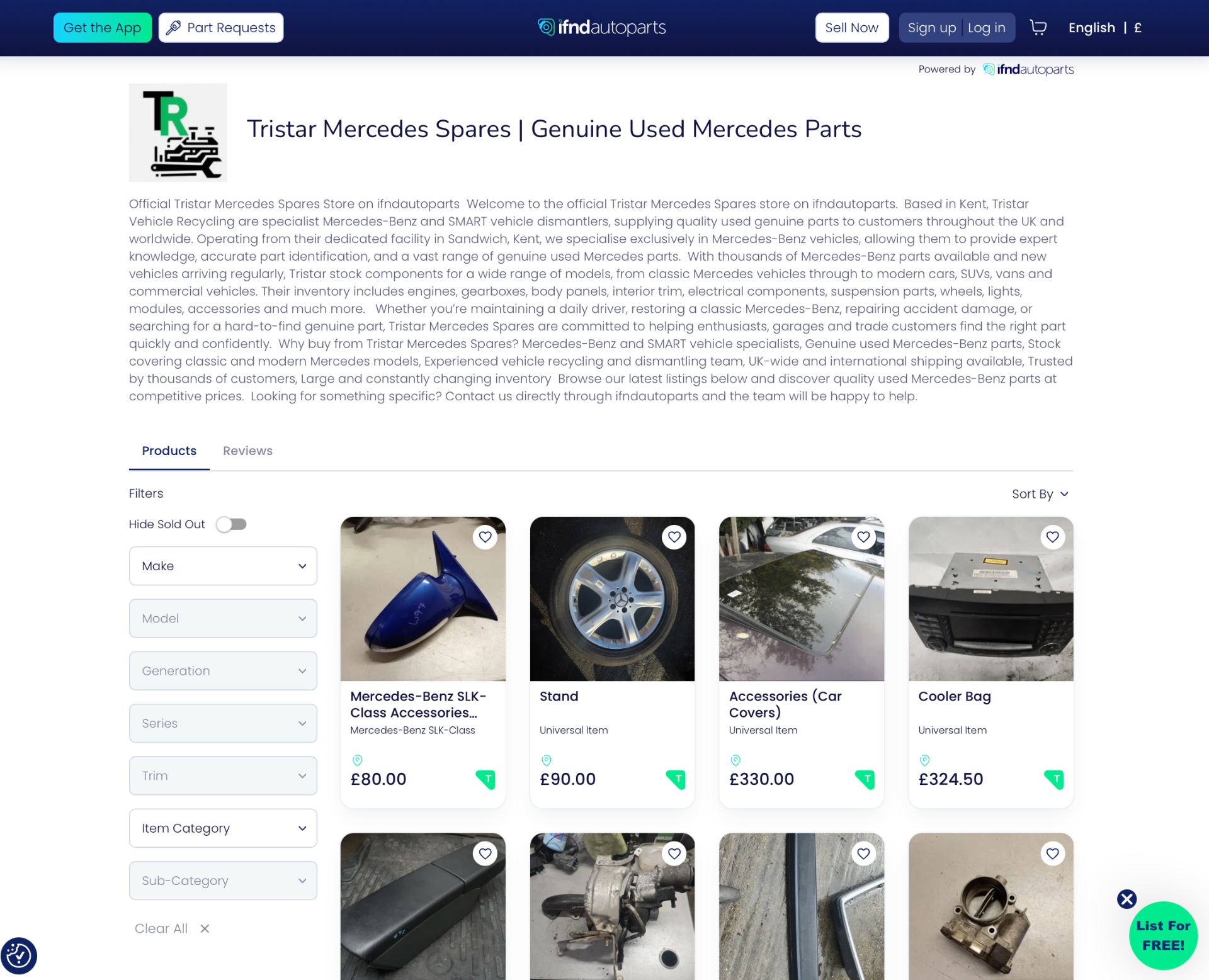 Tristar Mercedes Spares store preview