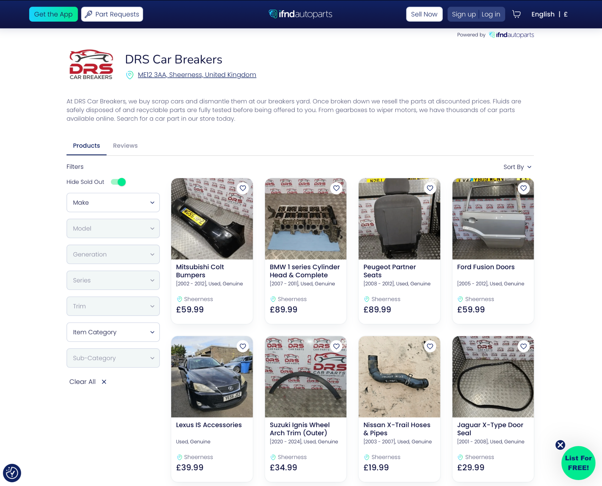 DRS Car Breakers store preview